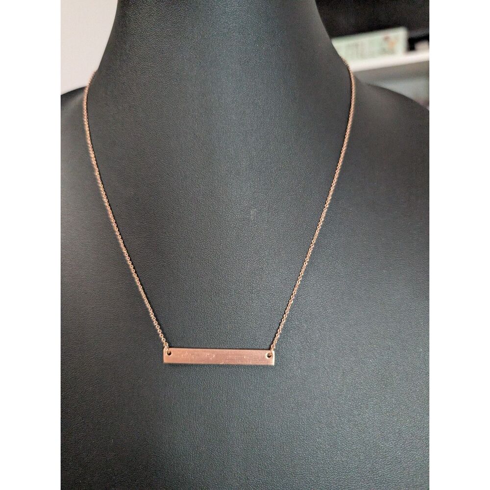 Rose Gold Horizontal Bar Necklace 18" Adjustable